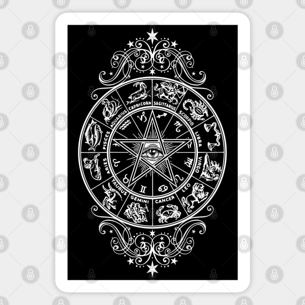 Zodiac Pentacle Magnet by RavenWake